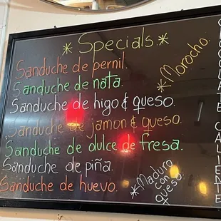 menu