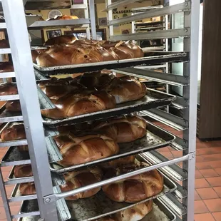 a rack of freshly baked buns