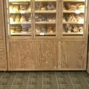 a display of baked goods