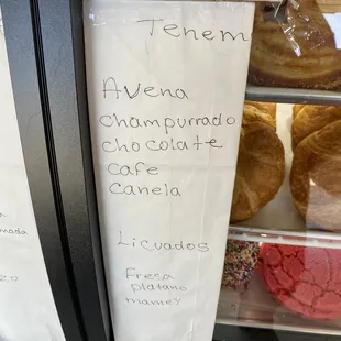 a list of items for sale