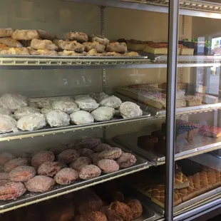 a variety of donuts on display