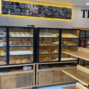 the interior of a bakery