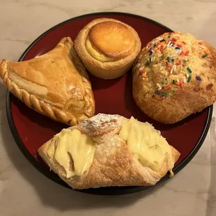 I chose pastries based on appearance because not everything had a name and description. So unsure what most of these are. Yummy:)