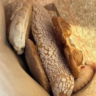 a variety of breads