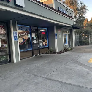 Outside picture. Bakery is located at a small shopping plaza same as were O&apos;Reilly Auto parts is located, and car wash .