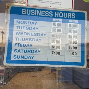 Took a picture of their business hours as of 1/24/2022