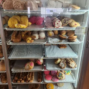 a variety of doughnuts on display
