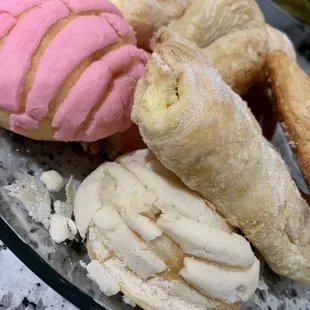 a variety of desserts on a plate
