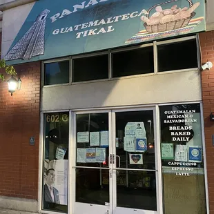 the entrance to the restaurant