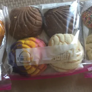 The other conchas( they were no pink conchas in stock so instead we got a rainbow one)