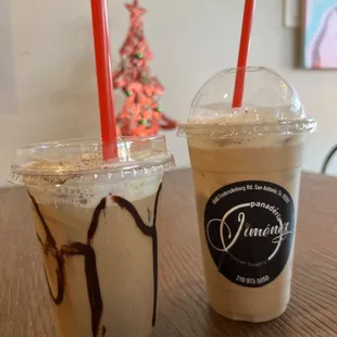 Mexichoco peppermint latte and gingerbread latte(seasonal drinks) these were so good!!