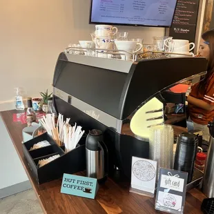 a bari serving coffee
