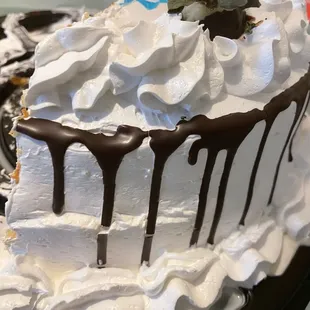 a chocolate drip cake