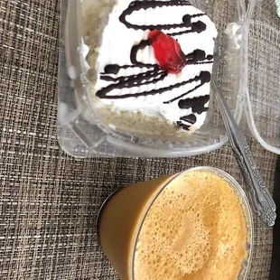 Tres leches and flan