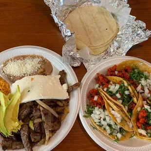 two plates of mexican food