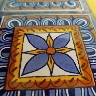 a closeup of the tiles