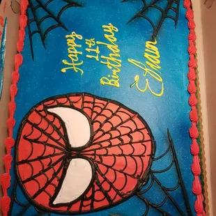 a spider - man birthday cake