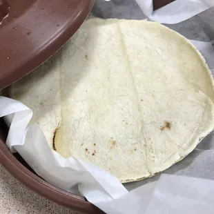 a tortilla in a pan