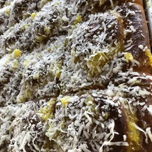 Pineapple coconut cinnamon bun nice and warm.