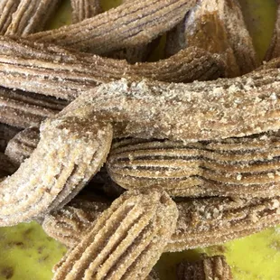 3 varieties of churro, filling &amp; non filled.