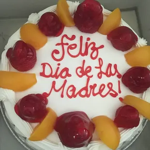 Tres leches cake with fruit