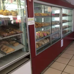 6 cases with a variety of great bread and sweets.