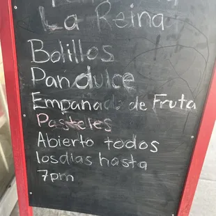 menu