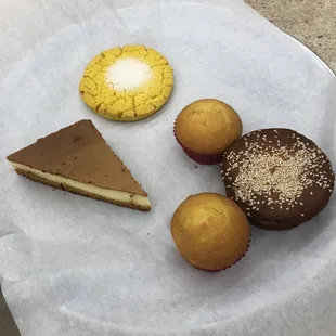 a variety of desserts