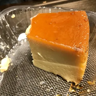 Flan - half way eaten