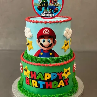 a mario birthday cake