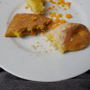 a half eaten donut