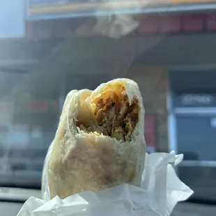 Bacon breakfast burrito