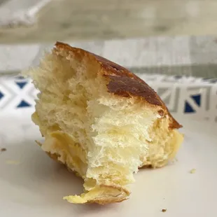 Deliciously baked pastry with cream, check out the layers of buttery goodness!