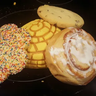 A few of my favorites! Cinnamon Bun, Sprinkle Cookie, Chocolate Chip and a Vanilla bread. Not pictured: cheese pie (TRY IT)