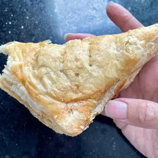 Chicken turnover in super flakey, light puff pastry. The chicken was moist and not bland! $4 or 3/$10.