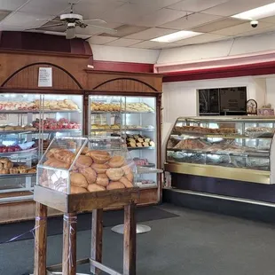 a display of baked goods