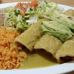 Green enchiladas, terrific!