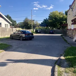 Parking lot on side and back