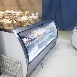 a variety of pastries on display