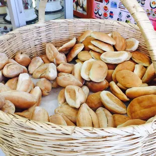 a basket of bagels