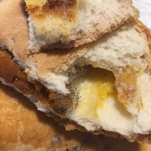 a half eaten sandwich