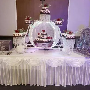 Specialty carriage tiered quince cake