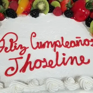 Fruity-licious half sheet tres leches cake for 60$