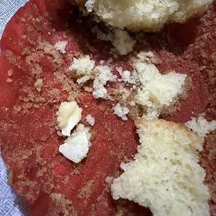 a half eaten piece of bread