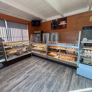 the interior of a bakery