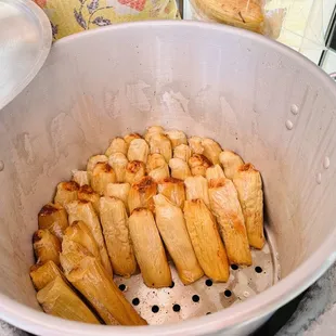 a pan full of tamales
