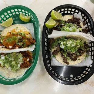 Carne Asada Tacos and Al Pastor Tacos