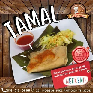 Tamales en hoja de plátano