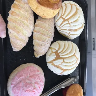 a tray of pastries