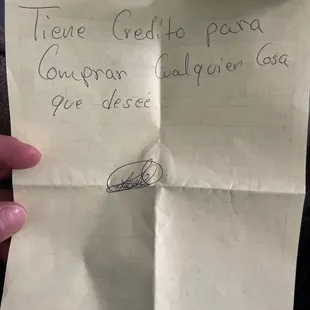 The written store credit !